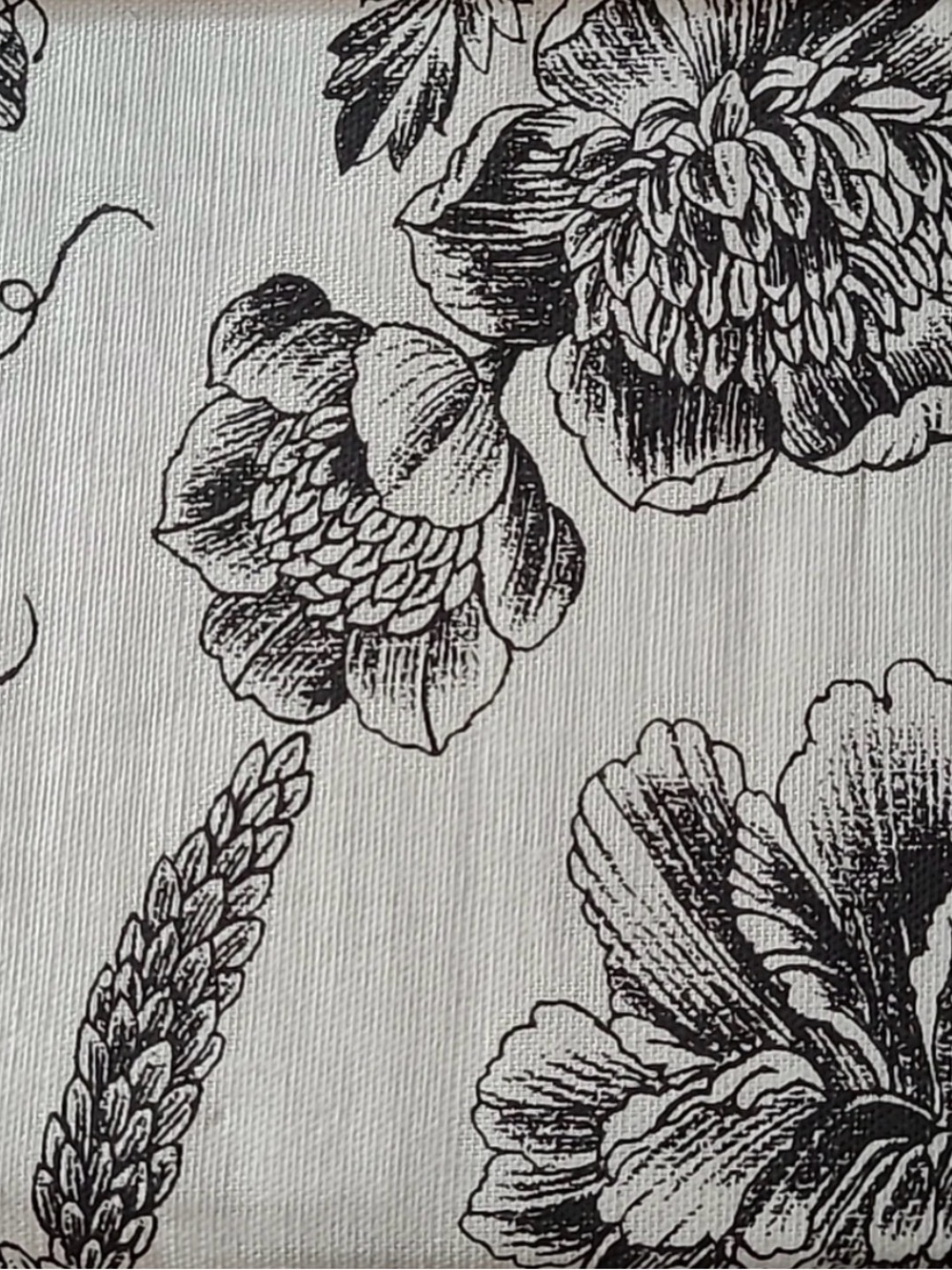 Ralph Lauren Black and White Floral Shower Curtain - Picture 2 of 3